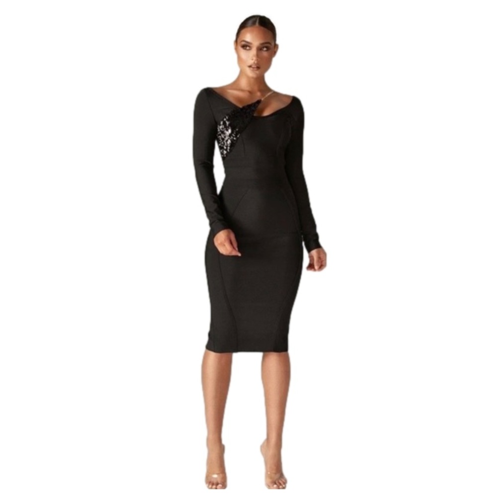 Alieva Diana Bandage Black Cocktail Dress, Size Large NEW IN PACKAGING WITH TAGS
